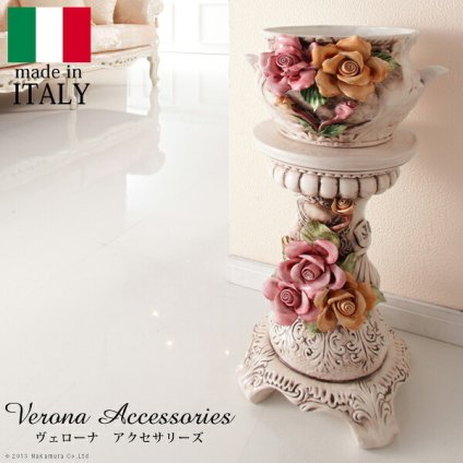 イタリア 家具 ヨーロピアン ヴェローナクラシック 陶製コラムポット  鉢植え 玄関 ヨーロッパ家具 クラシック 輸入家具 アンティーク風 イタリア製 おしゃれ 高級感 エレガント リモート テレワーク 在宅