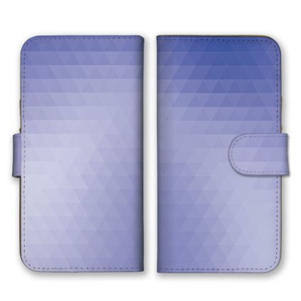 ＼全機種対応／ スマホケース 手帳型 スマホカバー 手帳タイプ スマートフォン ケース カバー モザイク トライアングル ブルー かわいい おしゃれ かっこいい カードホルダー付き カード収納 合皮 合成レザー