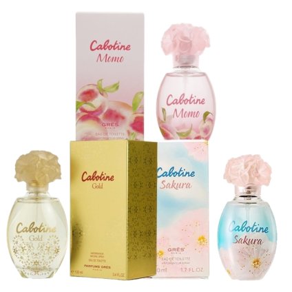 グレ カボティーヌ  オードトワレ 50ml 3種セット モモ＋サクラ＋ゴールド  50mlx3  |  Gres  香水（レディース） 美容グッズ コスメ化粧品 誕生日 クリスマス ホワイトデー 結婚記念日 ウエディングギフト 母の日 送別会 バレンタインデー 女性 彼女 妻奥さん 母お母さん 女