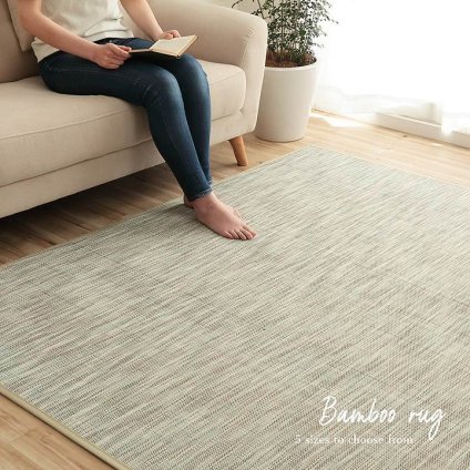 ラグ カーペット バンブー 竹 グラデーション 抗菌防臭 消臭 夏 オールシーズン 滑り止めシート付き 約140×200cm