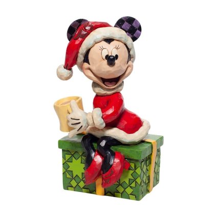 ミニー サンタ ホットココア 15.5cm クリスマス | ディズニー トラディションズ ジムショア グッズ フィギュア 人形 置物 彫刻 Jim Shore 正規輸入品