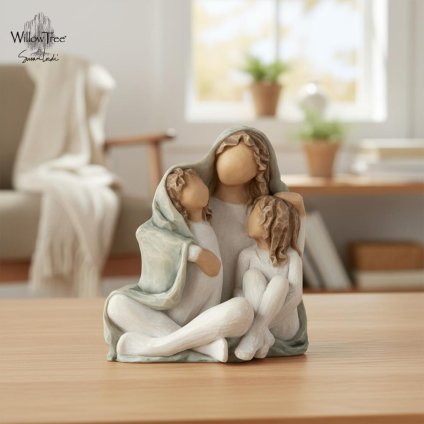 ウィローツリー彫像 Cozy - くつろぎ 8.9cm 幼子 3人組 親子 | おしゃれ 置物 彫刻 人形 インテリア スーザン･ローディ 正規輸入品