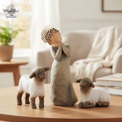 ウィローツリー Little Shepherdess - 小さな羊飼い 12.5cm | キリスト 降誕セット 馬小屋セット ナティビティ プレゼピオ 置物 彫刻 人形 インテリア スーザン･ローディ 正規輸入品