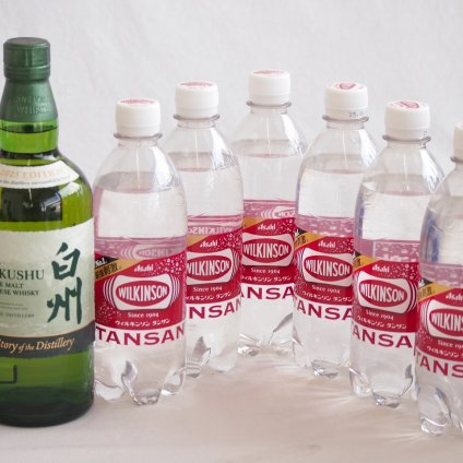家飲みを、バーカウンターへ ハイボールウイスキー7本セット(ウィルキンソン炭酸 白州 エディション43度) 500ml×6本 700ml×1本