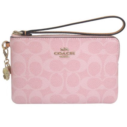 コーチ COACH ポーチ リストレット アウトレット PVC CRN ZIP SIG HRT CEF72 IMPO ピンク