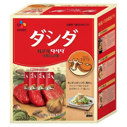 CJ 牛肉ダシダ  7袋(84本入り) 牛肉だしの素 便利に使える スティックタイプ いつもの料理を簡単に美味しく 万能調味料 炒め物 スープ 牛丼 どんぶり 鍋に 原産国:韓国 CJ FOODS