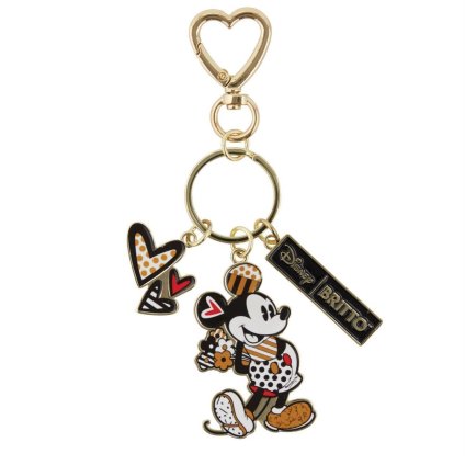 ミッキーマウス キーホルダー Romero Britto キーチェイン 13cm | ロメロ・ブリット デザイン アート 正規輸入品