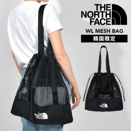 ザ ノースフェイス メッシュバッグ 韓国限定 THE NORTH FACE ホワイトレーベル レディース 巾着 トートバッグ A4 縦型 大容量 メッシュ 鞄 カバン トートバック メッシュトートバッグ 黒 ブラック おしゃれ シンプル ロゴ 軽量 通勤 通学 旅行 サブバッグ ブランド NN2PQ17J