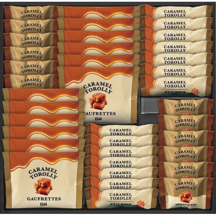 CARAMEL TROLLY キャラメルスイーツ [26-7577-089] KR50 ゴーフレット パイ 焼き菓子 洋菓子 スイーツ 個包装 詰め合わせ キャラメル ギフト 贈り物 御祝 御礼 出産内祝い 内祝い お返し お中元 お歳暮