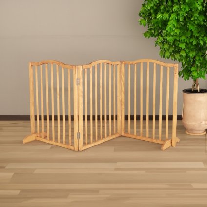 ペットフェンス giocoso 完成品 パイン材 天然木 ライトブラウン・ホワイト W58×D2.2×H75cm/1枚x3枚隙間:約4.7cm ペットゲート 犬 猫 柵 ペット用品 ライトブラウン ホワイト おしゃれ 新生活