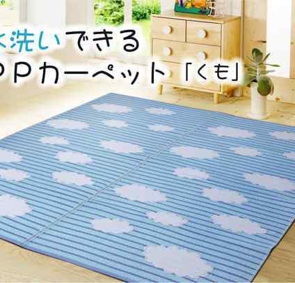 洗える PPカーペット 『くも』 約87×174cm