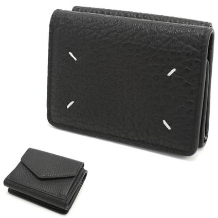 Maison Margiela メゾンマルジェラ 三つ折り財布 折り畳み 三折財布小銭入付き S36UI0416 P4455 T8013 ユニセックス ブラック