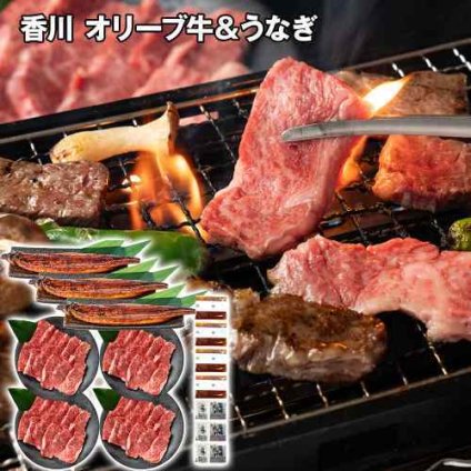 香川 オリーブ牛 バラ焼肉 うなぎ 蒲焼 セット 凍眠 冷凍 国産 和牛 食べ比べ 匠 カット