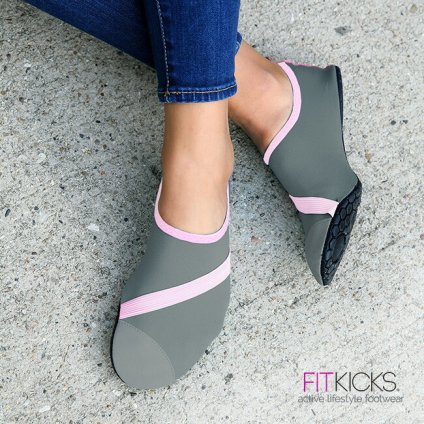 FITKICKS フィットキックス Classic Gray-pink[超軽量 コンパクトシューズ レディース 22cm 23cm 23.5cm 24cm 24.5cm 小さいサイズ 大きいサイズ S M L 軽量 靴]