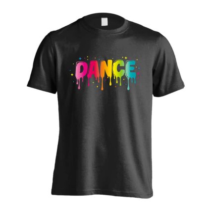 ダンス Tシャツ 半袖 メンズ ウェア レディース 練習着 ジュニア ドライ おもしろ tシャツ 速乾 名入れ スポーツ 女子 男子 チーム おしゃれ 文字入れ 「カラフルドリップDANCE」 アートワークスコウベ 【送料無料】