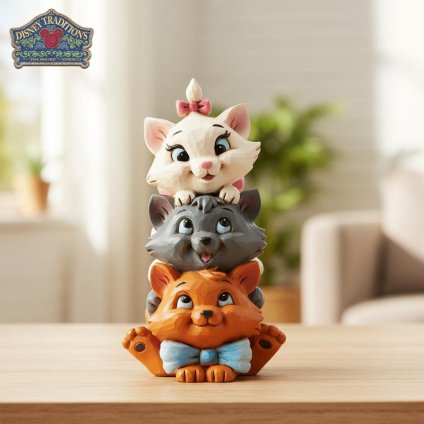 おしゃれキャット スタックド ミニ 9.5cm | ディズニー トラディションズ ジムショア グッズ フィギュア 人形 置物 彫刻 Jim Shore 正規輸入品