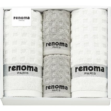 【直送】renoma レノマ フェイスタオル タオルハンカチ セット [26-7515-090] RE2640 綿100% ベトナム製 フェイスタオル2枚 タオルハンカチ2枚 贈り物 ギフト プレゼント 内祝い お返し