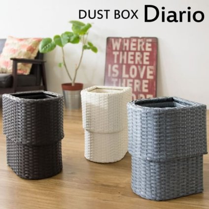ゴミ箱 ダストボックス ラタン調 袋が見えない 隠す 洗える 15L Diario ディアリオ おしゃれ 宮武製作所 オシャレ 小型 軽量 軽い アジアンテイスト キッチン リビング 寝室 コンパクト スリム かわいい 半円 半楕円形 人工ラタン