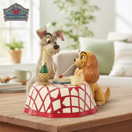 レディ&トランプ スパゲッティ シーン 15cm わんわん物語 | ディズニー トラディションズ ジムショア グッズ フィギュア 人形 置物 彫刻 Jim Shore 正規輸入品
