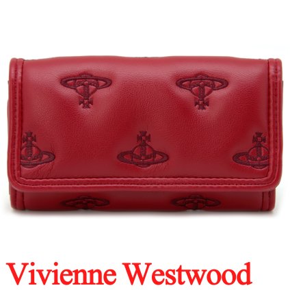 ヴィヴィアンウエストウッド キーケース キーホルダー レディース メンズ 男女兼用 キーリング Vivienne Westwood ヴィヴィアン マルチオーブ型押し レッド VW4297 (5115003RW-S002K-H201) 【2026年秋冬モデル】 【ラッピング無料 誕生日 お祝い プレゼント ギフト 贈り物】