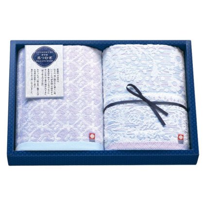 【ギフト対応無料】伊予国 花つむぎ つむぎ フェイスタオル2P (IH2531) ※送料無料(北海道・沖縄は除く)