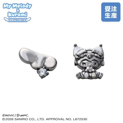 【受注生産品】【送料無料】 クロミ ピアス 両耳用 DOLLY MIX 水色天使 サンリオキャラクターズ シルバー925 キュービックジルコニア 羽根 ブラックロジウム ブランド おしゃれ かわいい アクセサリー 10代 20代 30代 40代 50代 レディース 女性 誕生日 記念日 プレゼント ギフト ホワイトデー 母の日 white clover ホワイトクローバー