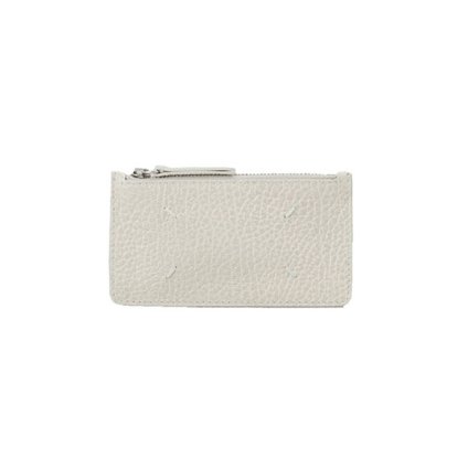 メゾンマルジェラ Maison Margiela カードケース 名刺入れ フラグメントケース 小銭入れ S56UI0143 P4455 H9677 CARD HOLDER ZIP EW フォーステッチ レディース ライトグレー系