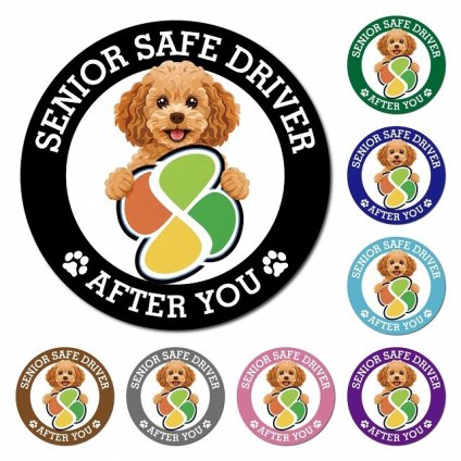 カーサイン 高齢者マーク SENIOR SAFE DRIVER キャバプー マグネット 強力 直径13cm 肉球 日本製 車 ステッカー