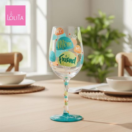 Lolita ワイングラス My Mom Friend 22.4cm 母であり、友達であり | かわいい おしゃれ ポップ モダン デザイン食器 アート ロリータ･ヤンシー 正規輸入品