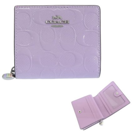 コーチ COACH 二つ折り財布 折り畳み コンパクト アウトレット SNAP WLT PTNT SIG CDF21 SVIZ バイオレット
