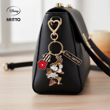 ミニーマウス キーホルダー Romero Britto キーチェイン 13cm | ロメロ・ブリット デザイン アート 正規輸入品