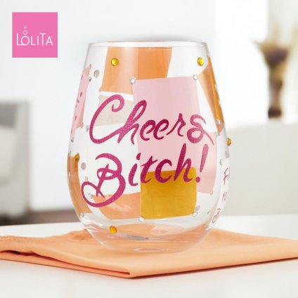 Lolita ワイングラス Cheers Bitch 11.5cm ビッチに乾杯 | かわいい おしゃれ ポップ モダン デザイン食器 アート ロリータ･ヤンシー 正規輸入品