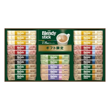 実りの秋の贈り物 「ブレンディR」スティック カフェオレ コレクション AGF セット内容/カフェオレ･カフェオレ ミルクたっぷり（各14g）×各6、カフェオレ 甘さなし･ヘーゼルナッツオレ（各11g）×各4、紅茶オレ（11g）×3、抹茶オレ（12g）×2