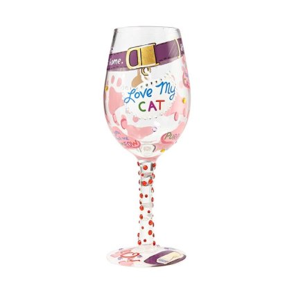 Lolita ワイングラス LOVE MY CAT 23cm 大好きなネコちゃん | かわいい おしゃれ ポップ モダン デザイン食器 アート ロリータ･ヤンシー 正規輸入品