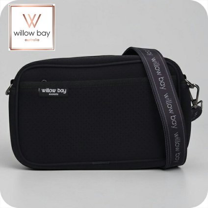 ウィローベイ ショルダーバッグ レディース ブランド WILLOWBAY ラージクロスボディバッグウィズロープ クロスボディ BLACK