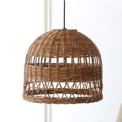 照明 ライト ペンダント ランプシェード ラタン 籐 レイヤーデザイン 1灯 口金E26 60W LED対応 約 W 45 × D H 35 cm 器具 天井 アジアンランプ シーリ 新築祝い 引越し祝い