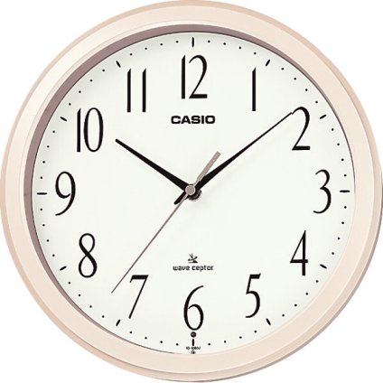 【直送】カシオ CASIO 電波掛時計 [26-0250-091] IQ-1060J-7JF 電波時計 壁掛け時計 秒針停止機能付 電波受信ランプ パールホワイト枠 スタイリッシュ シンプル 新生活 プレゼント ギフト