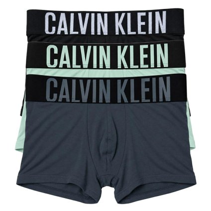 カルバンクライン Calvin Klein(CK) ボクサーパンツ トランク インテンスパワー 3枚組 セット 前閉じ コットン ロゴ 下着 NB3608A ZDB メンズ ブラック+グレー+ブルー