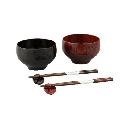 【ギフト対応無料】器の木 プレミアム箸付夫婦大椀 (4672) ※送料無料(北海道・沖縄は除く)