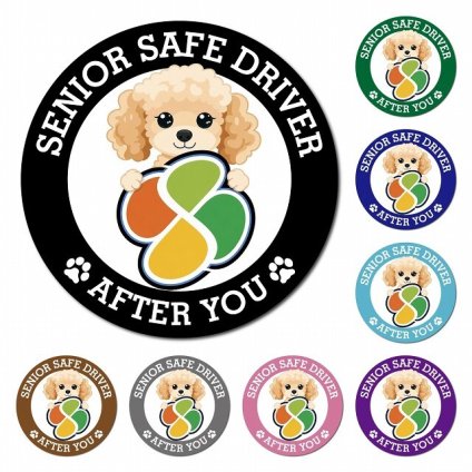 カーサイン 高齢者マーク SENIOR SAFE DRIVER コッカプー マグネット 強力 直径13cm 肉球 日本製 車 ステッカー