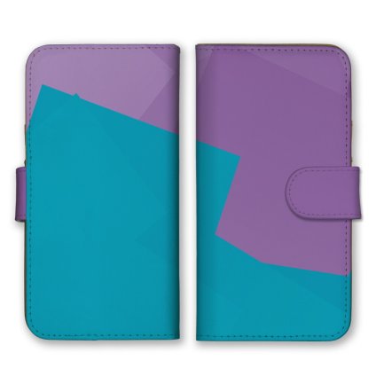 ＼全機種対応／ スマホケース 手帳型 スマホカバー 手帳タイプ スマートフォン ケース カバー スクエア 四角 図形 パープル ブルー かわいい おしゃれ かっこいい カードホルダー付き カード収納 合皮 合成レザー