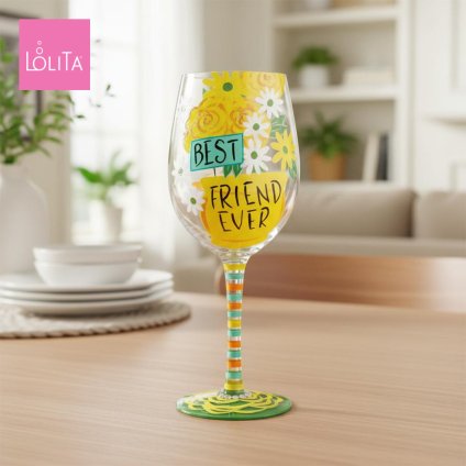 Lolita ワイングラス Best Friend Ever 22.4cm BFF | かわいい おしゃれ ポップ モダン デザイン食器 アート ロリータ･ヤンシー 正規輸入品