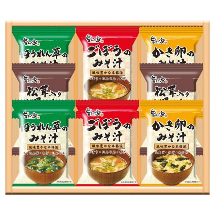 実りの秋の贈り物 フリーズドライ味噌汁ギフト 旨み家 松茸お吸い物･ほうれん草味噌汁･かき卵味噌汁･ごぼう味噌汁×各2