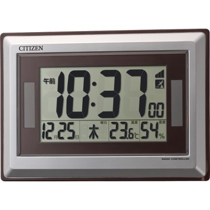 【直送】シチズン CITIZEN ソーラー電源電波時計 [26-0246-051] 8RZ182-019 電波時計 デジタル 置き時計 壁掛け時計 温湿度計 カレンダー表示 掛置兼用 ソーラー発電 ハイブリッド エコ 時刻自動調整 ギフト プレゼント