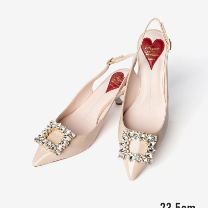 ロジェ ヴィヴィエ ROGER VIVIER VIRGULE STRASS BU SLING BACK DEC 55 ヴィルギュル パテントレザー スリングバック パンプス RVW63834500D1P ミュール ヒール バックル レディース シューズ