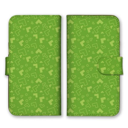 ＼全機種対応／ スマホケース 手帳型 スマホカバー 手帳タイプ スマートフォン ケース カバー 柄物 四角 丸 パターン グリーン かわいい おしゃれ カードホルダー付き カード収納 合皮 合成レザー