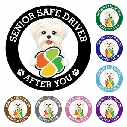 カーサイン 高齢者マーク SENIOR SAFE DRIVER マルーキー ステッカー シール 直径13cm 肉球 日本製 車