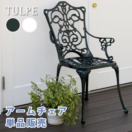 テーブル アルミ製アームチェア単品販売「トルペ」 簡単組立 ガーデン ダークグリーン テラス 庭 ウッドデッキ 椅子 アルミ アンティーク クラシカル イングリッシュガーデン ファニチャー シンプル 北欧 インテリア 家具 チェア 新生活