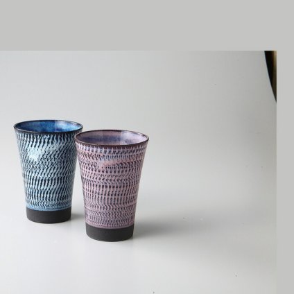さざなみフリーカップペア 陶器 美濃焼 やきものの里から、暮らしを贈ります。　ギフト 食器 セット テーブルウェア