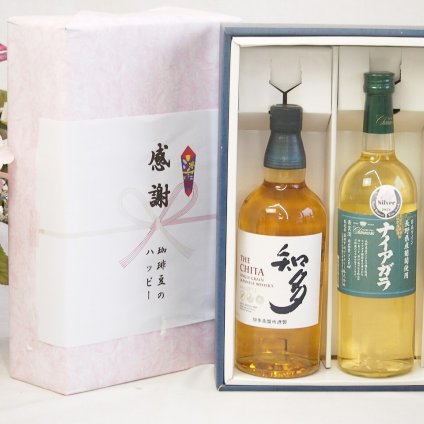 父の日贈り物 感謝の贈り物ボックス 国産ウィスキー 知多と国産ワインセット(長野県産葡萄使用 ナイアガラ白ワイン やや甘口(山梨県)720ml知多シングルモルト700ml